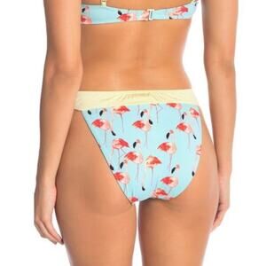 NEW Bikini Lab Flamingo Turquoise Bikini Bottom Size Medium NEW